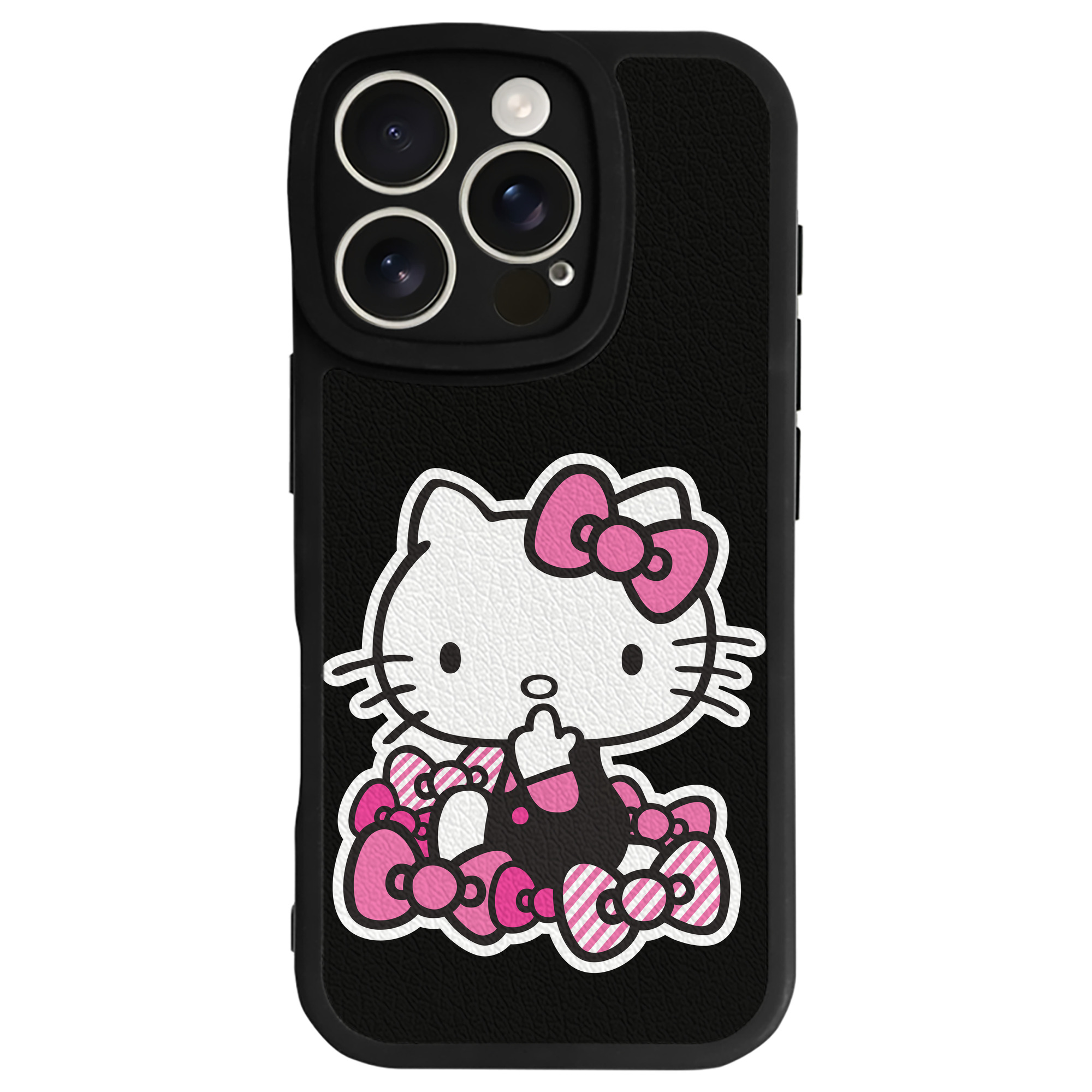 （画像用） Hello Kitty ハローキティ 【iPhone 16シリーズ対応】シリコンスマホケース（レザー調） 材質：シリコン